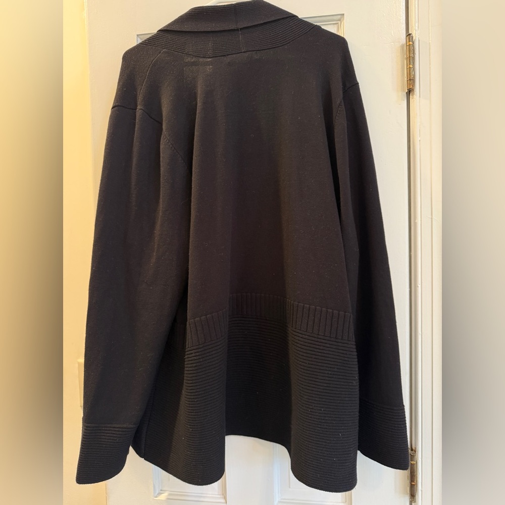 Liz Claiborne Open Front Long Black Cardigan Sweater Women’s 2X XXL - Picture 4 of 6